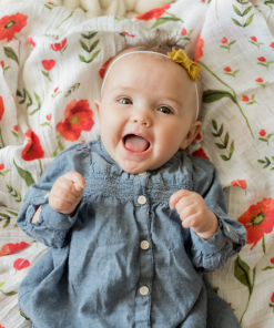 Alternative view of Little Unicorn Mušelínová zavinovacia plienka 120x120cm 3ks Summer Poppy