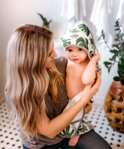 Little Unicorn Osuška s kapucňou a žinka Tropical Leaf