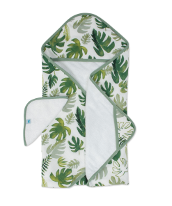 Alternative view of Little Unicorn Osuška s kapucňou a žinka Tropical Leaf