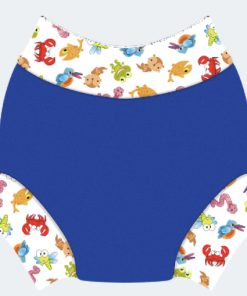 Swim nappy Neoprénové plavky Modré s húseničkami M