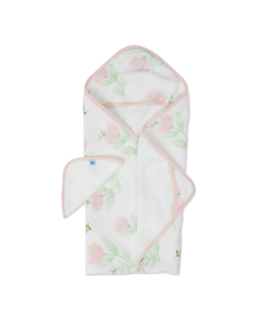 Little Unicorn Osuška s kapucňou a žinka Pink Peony