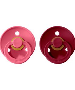 BIBS Colour cumlíky z prírodného kaučuku 2ks - Coral/Ruby veľkosť 1