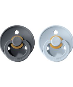 BIBS Colour cumlíky z prírodného kaučuku 2ks - Iron/Baby Blue veľkosť 1