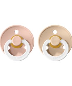 BIBS COLOUR nočné cumlíky z prírodného kaučuku 2ks - Vanilla/Blush veľkosť 1