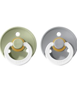 BIBS Colour  nočné cumlíky z prírodného kaučuku 2ks  - Sage/Cloud veľkosť 1