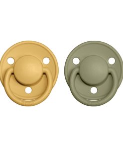 BIBS De Lux cumlíky z prírodného kaučuku 2ks - honey-bee-olive