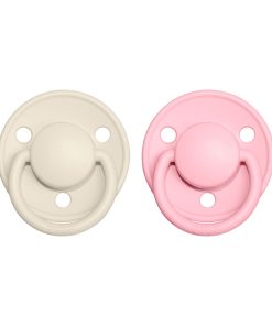 BIBS De Lux cumlíky z prírodného kaučuku 2ks -ivory-baby-pink