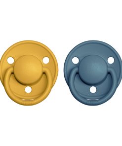 BIBS De Lux cumlíky z prírodného kaučuku 2ks - mustard-petrol