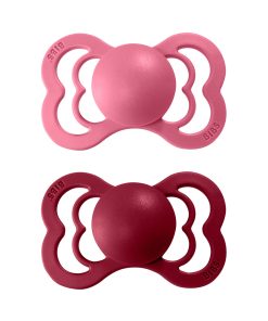 BIBS Supreme cumlíky z prírodného kaučuku 2ks -coral-ruby