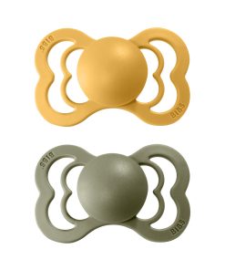 BIBS Supreme cumlíky z prírodného kaučuku 2ks -honey-bee-olive