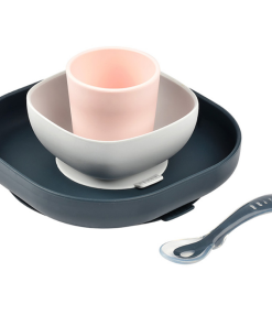 Beaba Jedálenská sada silikónová 4-dielna Night Blue 913506BB