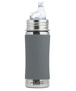 Pura® nerezová fľaša s náustkom 325ml - Sivá