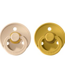 BIBS Colour cumlíky z prírodného kaučuku vanilla-mustard 2ks veľkosť 1
