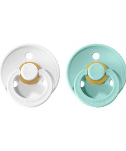 BIBS Colour cumlíky z prírodného kaučuku white-mint 2ks veľkosť 1